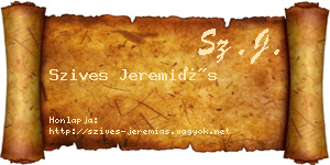 Szives Jeremiás névjegykártya